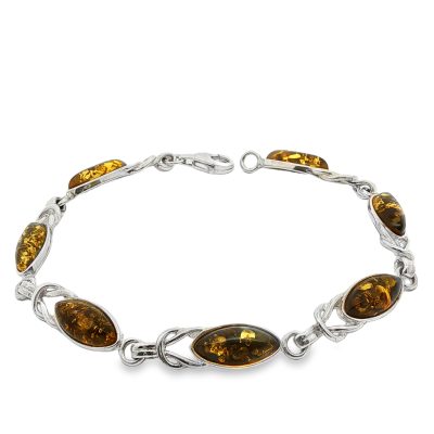 Green Amber Multi Stone Bracelet 9.2g