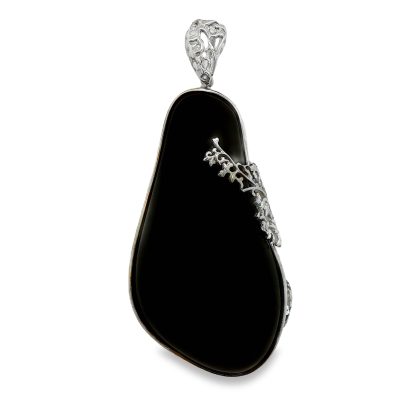 Whitby Jet Ornate Pendant 23.2g