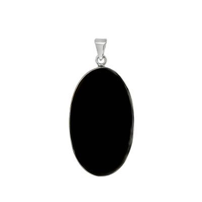 Whitby Jet Oval Pendant 6.4g