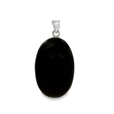 Whitby Jet Oval Pendant 4.8g