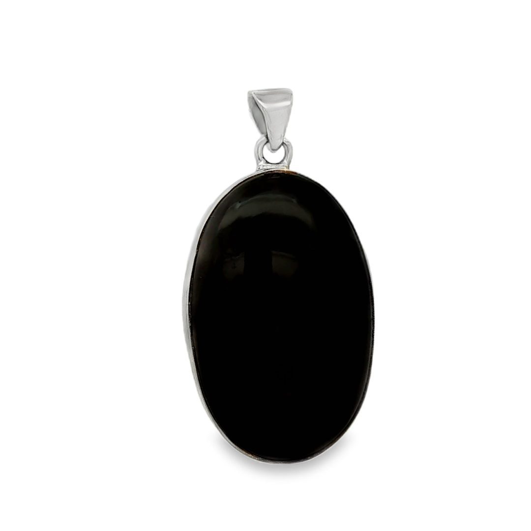 Whitby Jet Oval Pendant 4.8g - Image 2