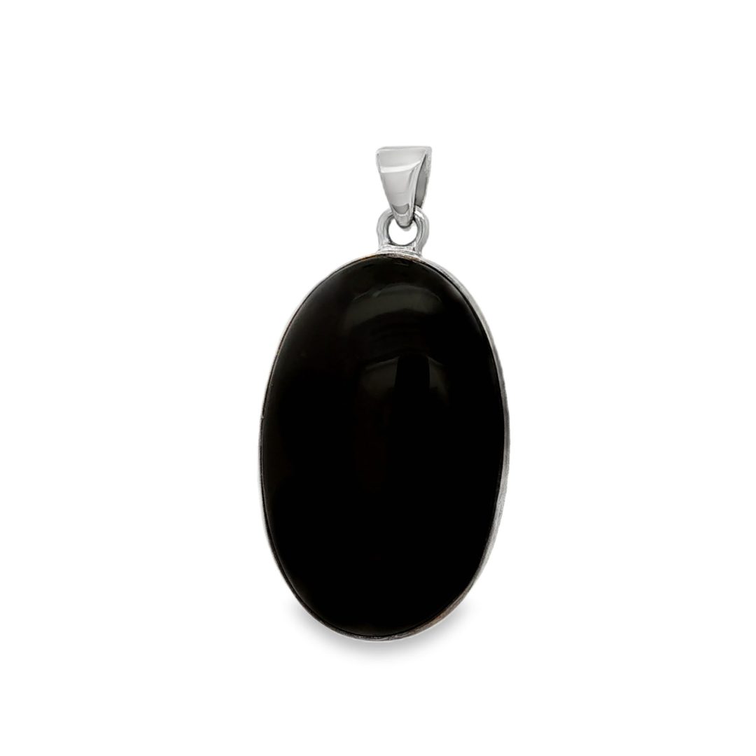 Whitby Jet Oval Pendant 4.8g - Image 3