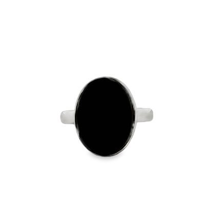 Whitby Jet Oval Ring Size P