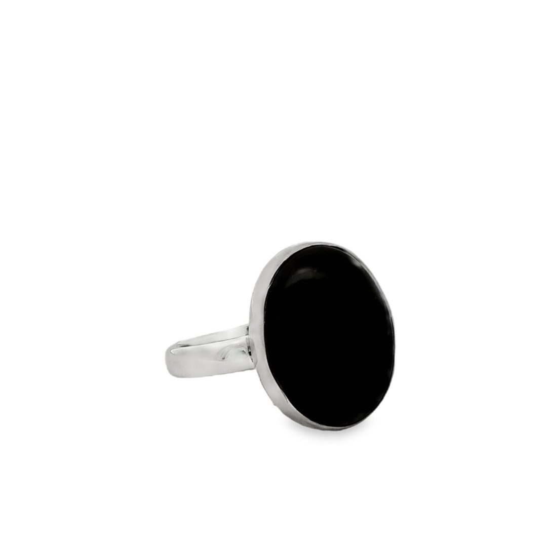 Whitby Jet Oval Ring Size P - Image 2