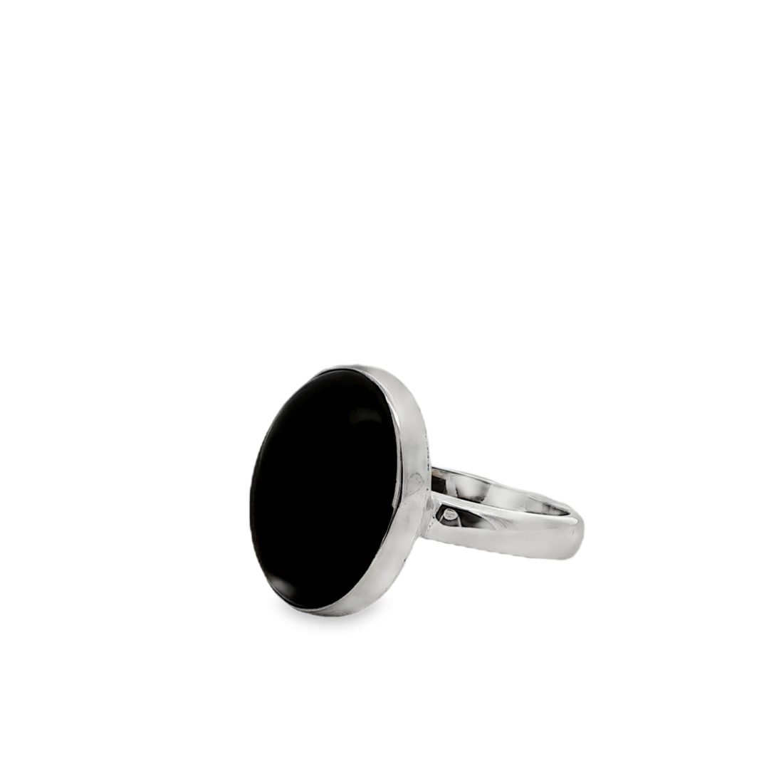 Whitby Jet Oval Ring Size P - Image 3
