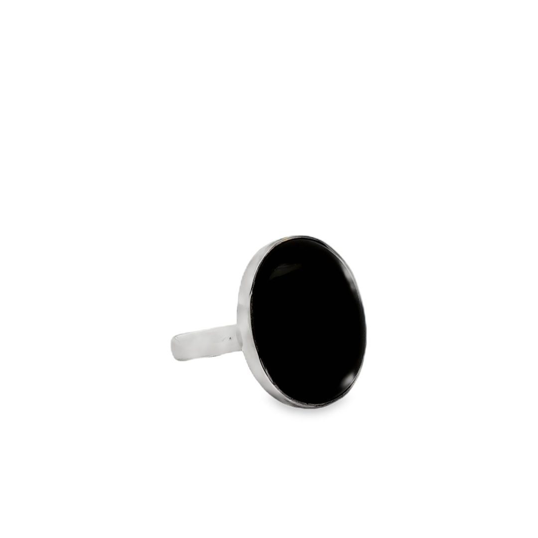 Whitby Jet Oval Ring Size N - Image 2