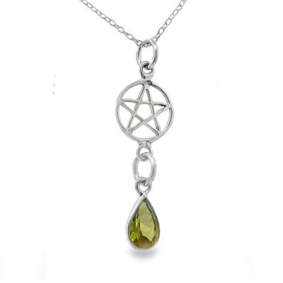 Peridot Pear Drop Pentagram Necklace 2.2g