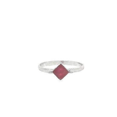 Ruby Faceted Ring Size R