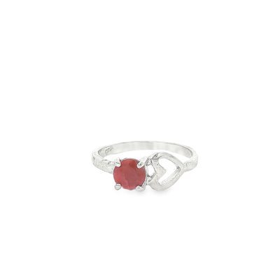 Ruby Heart Motif Ring Size J