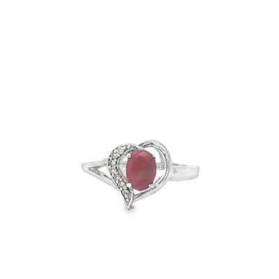 Ruby In Heart Ring