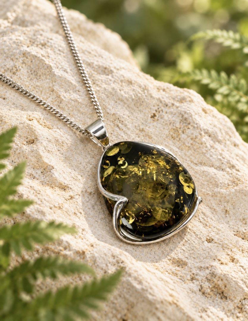 Green Amber Large Pendant 20.1g - Image 5
