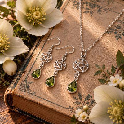 Peridot Pear Drop Pentagram Necklace 2.2g